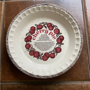 Vintage Antique Cherry Pie Plate Baking Dish